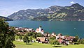* Nomination View of Lake Lucerne in Switzerland near the town of Beckenried. --NormanB 02:08, 9 October 2009 (UTC)  Comment There is a continuous blue-green halo (fringe) on the mountain horizon. Can you fix it? Otherwise very good. --Cayambe 13:21, 9 October 2009 (UTC)  Info Fringe is fixed. Tanx Cayambe! I've uploaded a new version, please review. --NormanB 20:16, 9 October 2009 (UTC) * Promotion Well done. --Cayambe 21:08, 9 October 2009 (UTC)